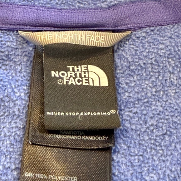 The North Face Womens TKA 100 Glacier 1/4 Zip Fleece Pullover Blue Large - Picture 4 of 6